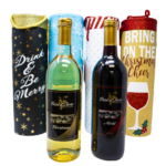 Exquisite Holiday Wine Gift :Chardonnay or Merlot with Gift Tube