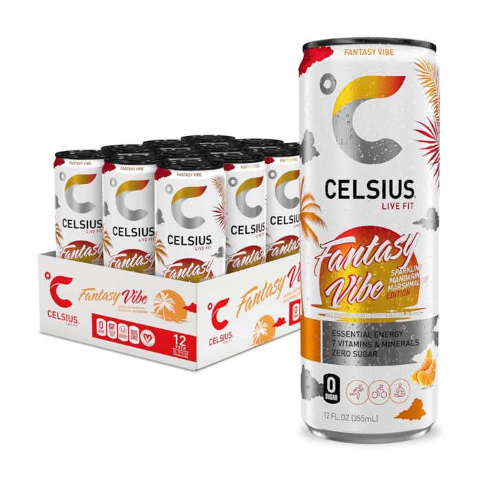 CELSIUS Sparkling Fantasy Vibe, Mandarin & Marshmallow Flavor 355ml x 12