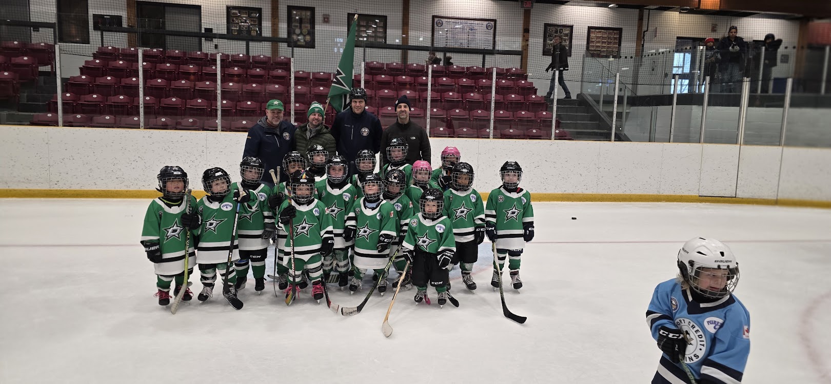 Youth hockey team sponsored by Puretap at Port Credit Hockey Association with Puretap logo on jerseys