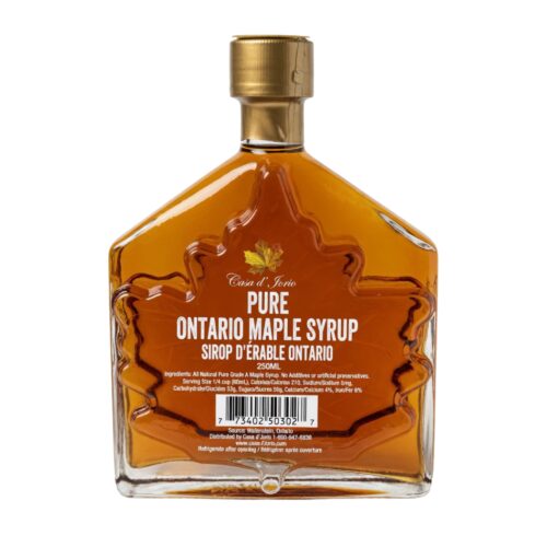 100% Pure Maple Syrup 250ml ( LEAF BOTTLE)