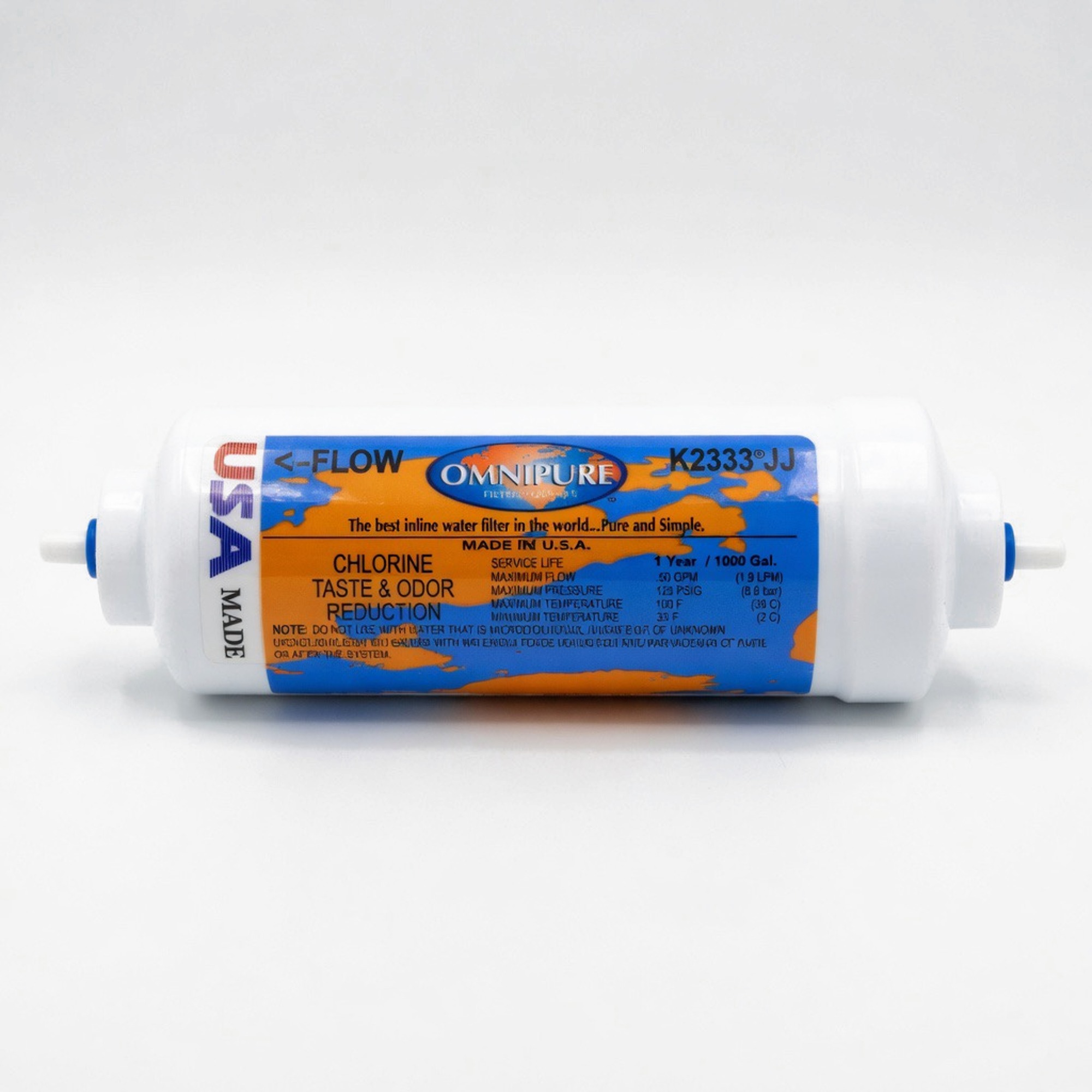 Water Filter for Dol-fyn Distiller with 1/4" Quick Connect Fittings 6"
