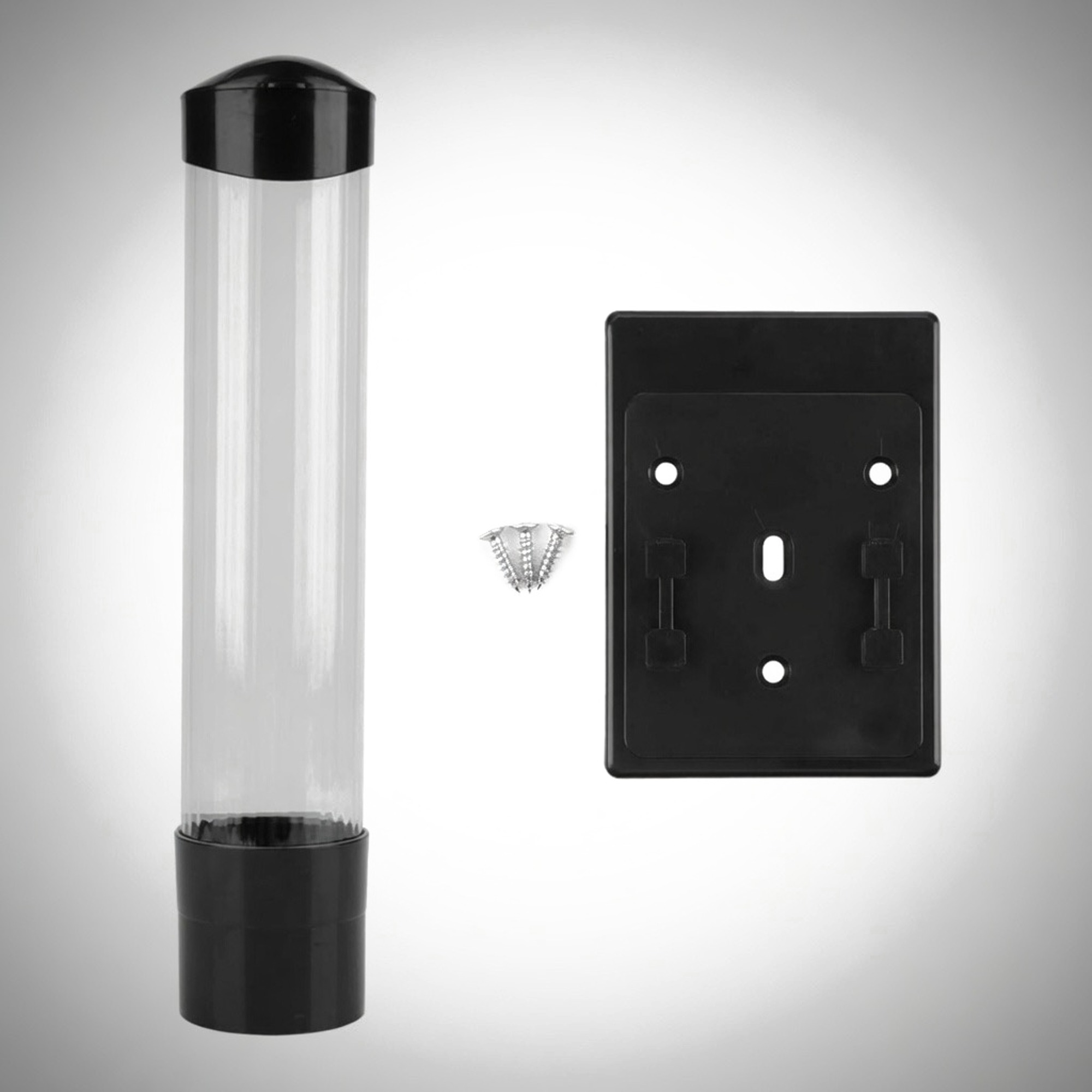 Water Dispenser Cup Holder Disposable Pull Type Clear Dispenser -Black - Image 2