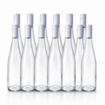 750ml Glass Bottles, 12-Pack with Reusable Caps