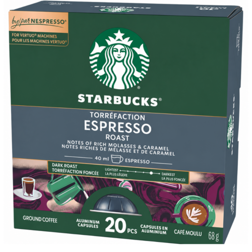 Starbucks Espresso Roast Vertuo pods, 20-capsule box