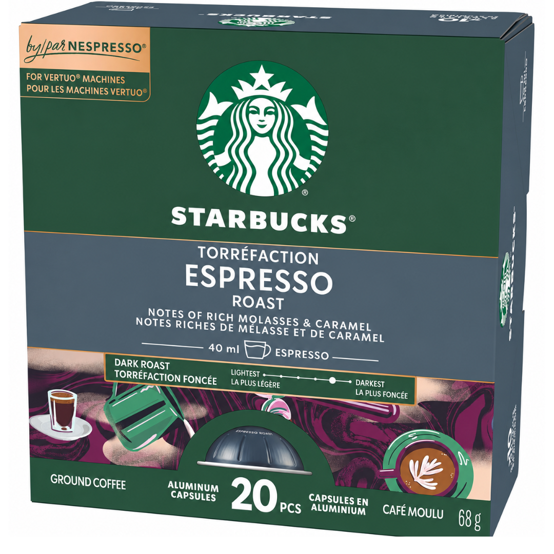 Starbucks Espresso Roast Vertuo pods, 20-capsule box